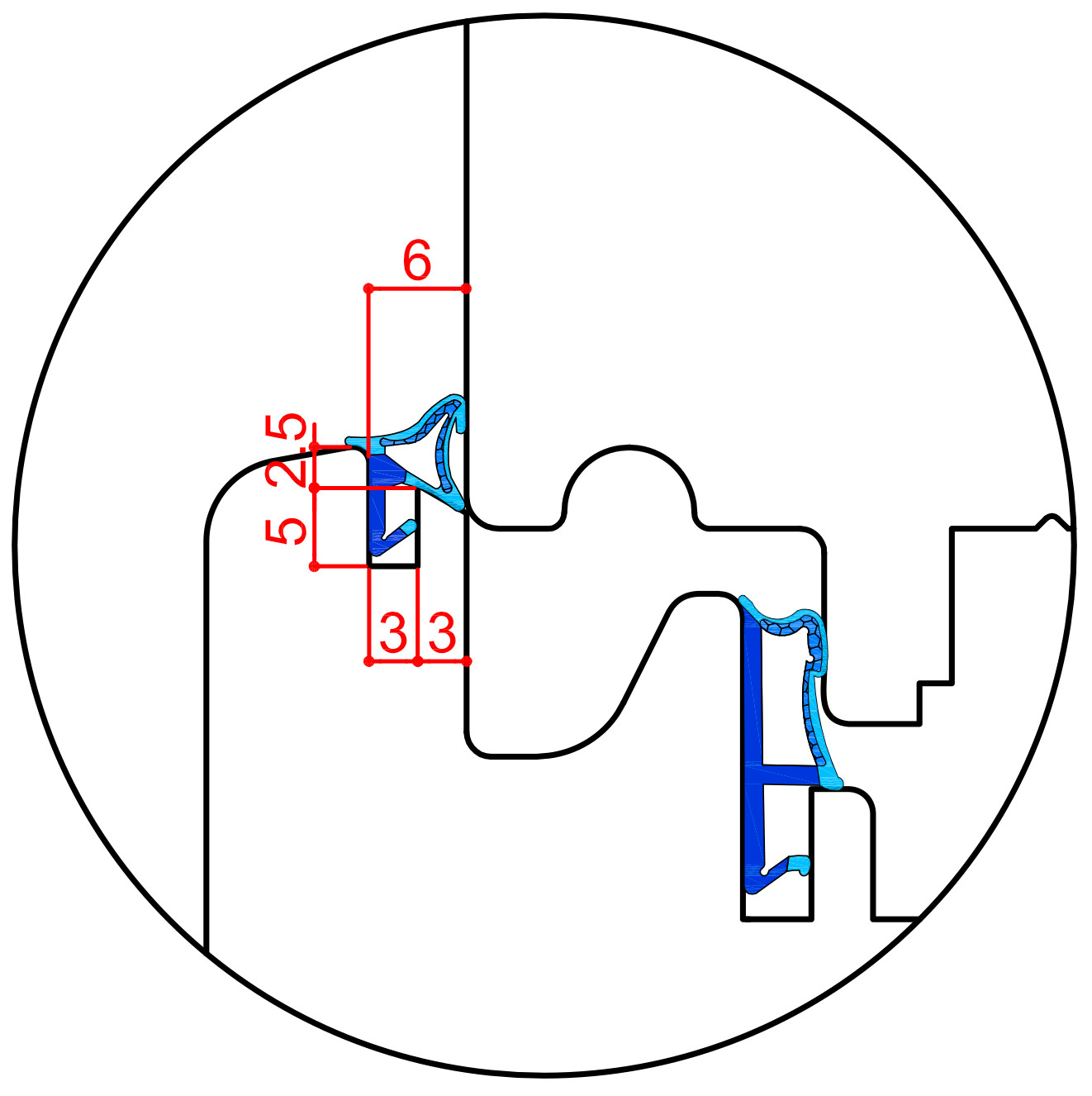 Guarnizione in TPS esterno telaio finestra in legno GCB6040010400 aria 6